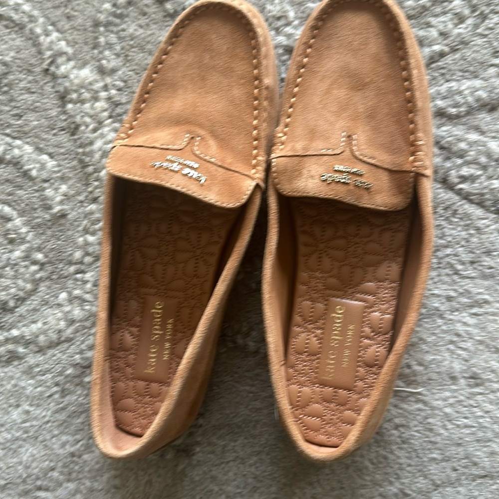 KATE SPADE tan leather loafers flats 8B/ 38.5 EU